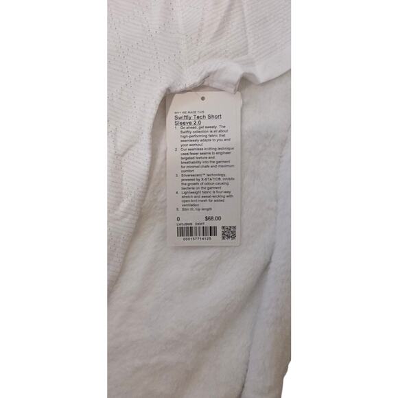 Lululemon Swiftly Tech Short Sleeve 2.0 White Size 0 Seamless Athletic Top - Picture 3 of 7